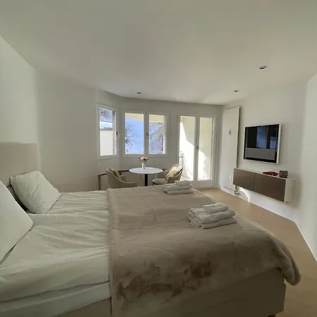 Wasserfall - Zentrum - Balkon - Seeblick - Kueche Apartman St. Moritz